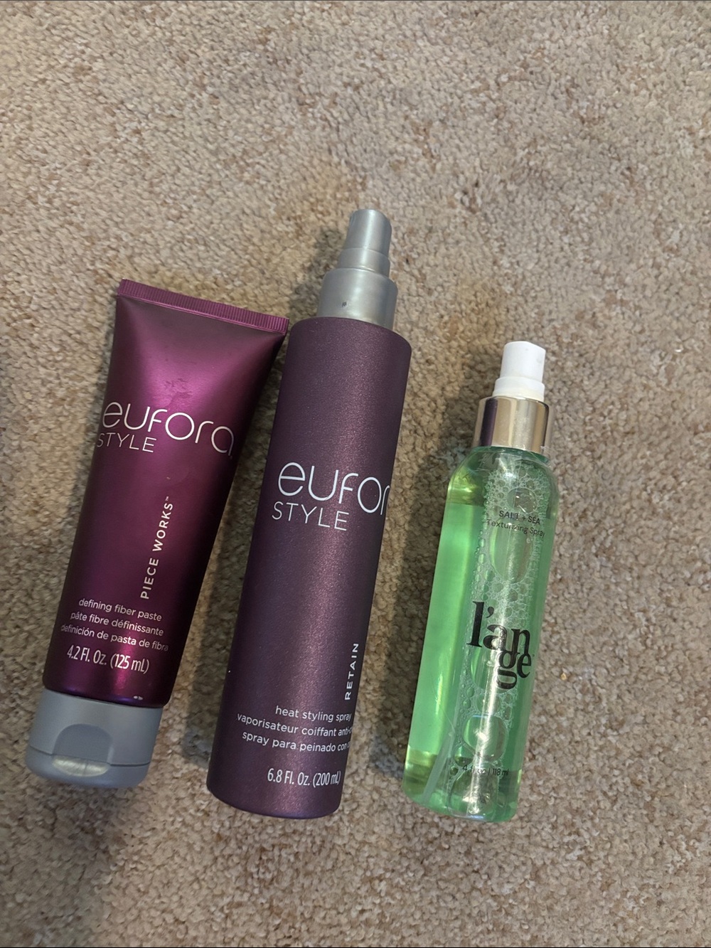 Lange and eufora hair styling products